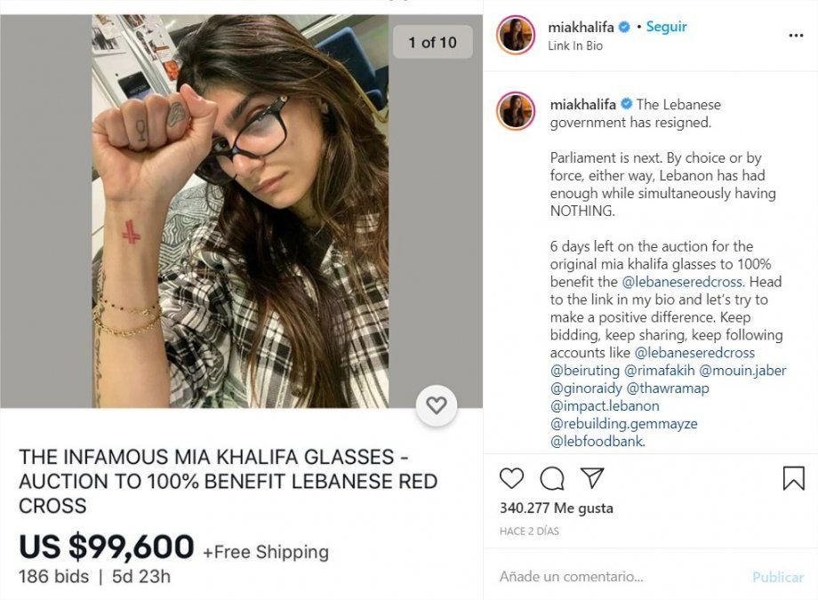 Mia Khalifa ayudará al Líbano con uno de los sellos que la