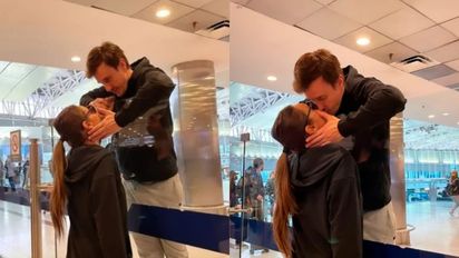 Pampita salió del país y protagonizó una intensa despedida con Roberto García Moritán