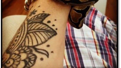 Emanuel Ortega está en cuarentena y se entretiene acariciando una pitón