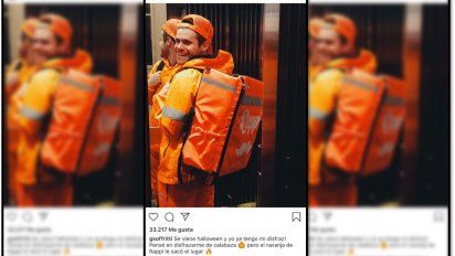 Gastón Soffritti se quiso hacer el vivo y se disfrazó de repartidor, pero la pifió y tuvo que borrar la foto