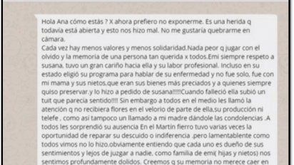 La hija de Emilio Disi contra Susana: 