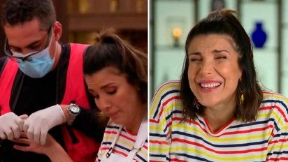 Andrea Rincón tuvo que ser atendida tras un accidente en Masterchef Celebrity