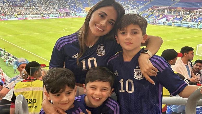 Antonela Roccuzzo y sus hijos celebraron a lo grande el pase a semifinales de la Selección Argentina