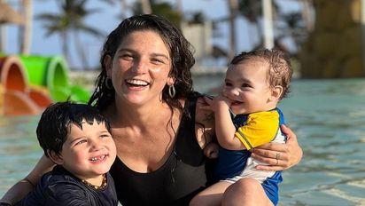 Juana Repetto y una tierna postal de su hijo Belisario al mejor estilo mexicano