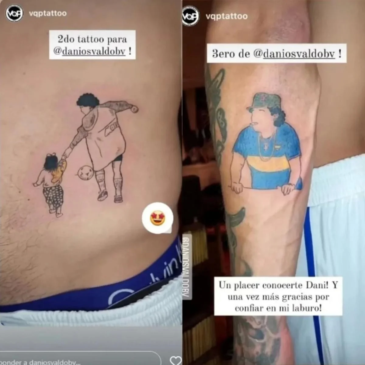 Foto: Daniel Osvaldo se tatuó a su ex, Gianinna Maradona