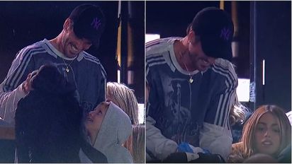 Rodrigo De Paul y Tini Stoessel asisten juntos al estadio para ver Racing contra Boca