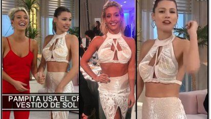 Pampita se pusó en su programa el criticado vestido de Sol Pérez en los Martín Fierro