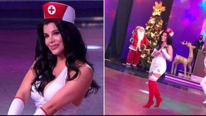 Charlotte Caniggia usó un traje de enfermera en el Cantando que casi la deja al descubierto