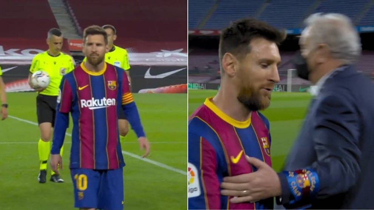 ¡Se molestó! Lionel Messi encaró a un árbitro