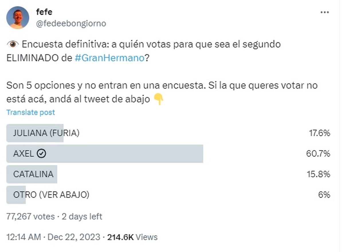 Quién se va de Gran Hermano en la segunda gala de eliminación?, según las  encuestas