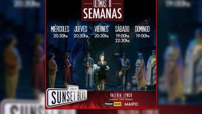La exitosa comedia musical Sunset Boulevard arranca sus 8 últimas semanas