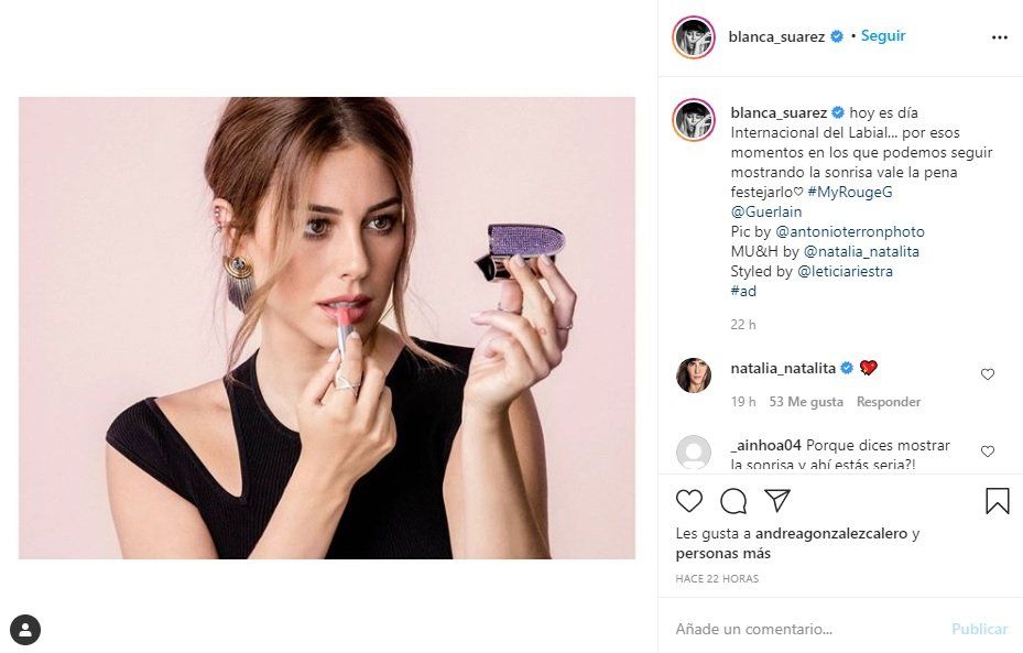 Blanca Suárez y su hermoso labial de bajo costo