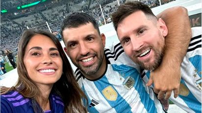 El curioso detalle en la foto del Kun Agüero con Lionel Messi y Antonela Roccuzzo