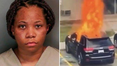 Impactante: Prendió fuego el auto de su ex novio por venganza y le explotó en la cara