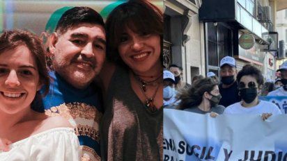 Dalma y Gianinna Maradona se refugian dentro de un hotel