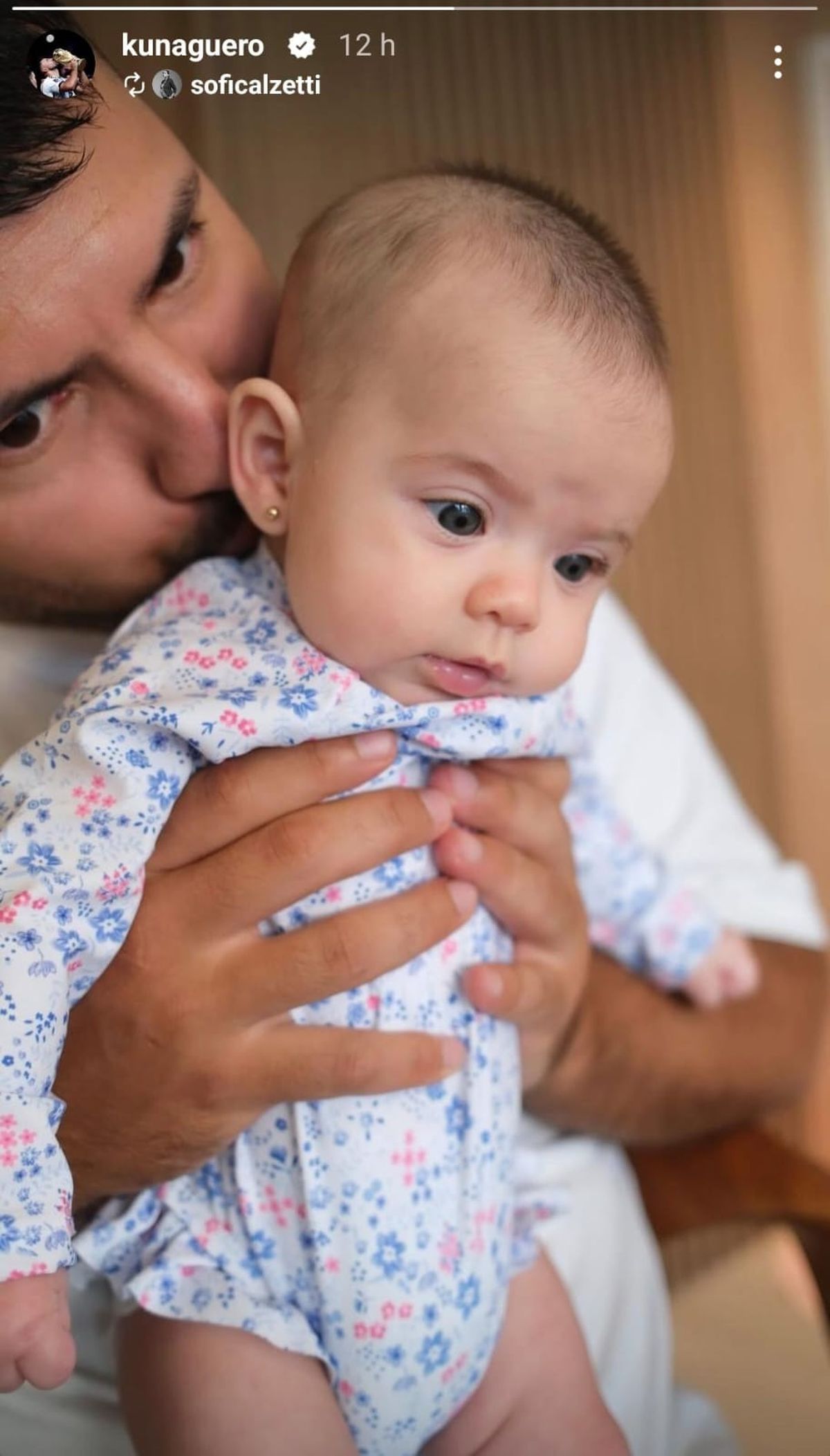 Sergio Kun Agüero derritió las redes con una foto de su hija