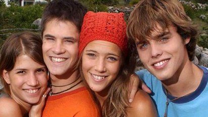 Los cuatro protagonistas de la serie Rebelde Way, producida por Cris Morena 