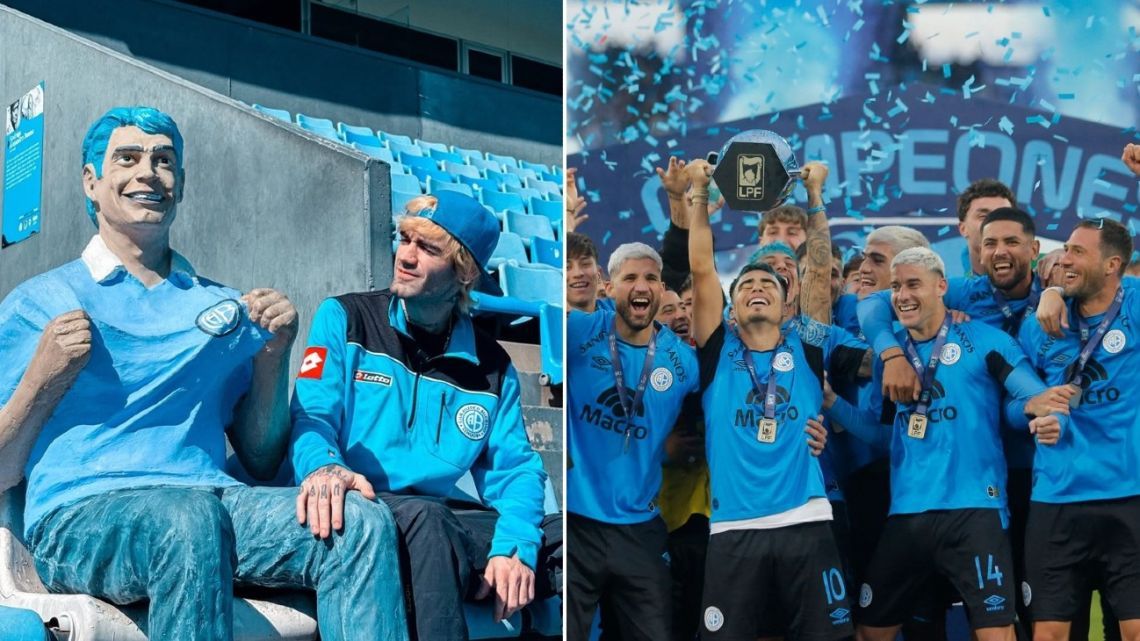 Ramiro Bueno celebra el título de Belgrano en el cumpleaños de su padre Rodrigo