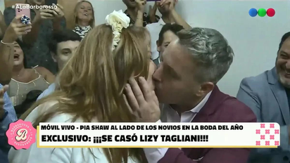 Lizy Tagliani y Sebastián Nebot en su casamiento