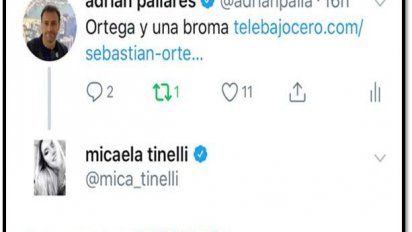 El curioso emoji que tuiteó Micaela Tinelli por los palos de Ortega a su papá