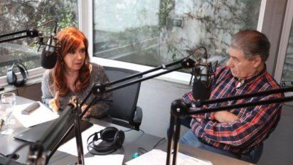 Cristina junto con Víctor Hugo Morales en una entrevista pasada