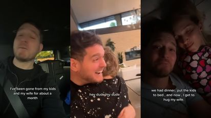 El emotivo reencuentro de Michael Bublé y sus hijos en casa tras un gira del cantante