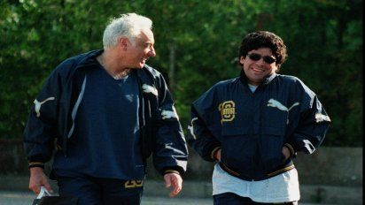 Guillermo Coppola junto a su amigo Diego Maradona 