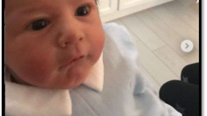 En otra provocación a sus hijas Diego Maradona mostró a su nieto  