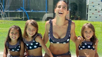Cinthia Fernández publicó una foto con sus hijas desde el aislamiento