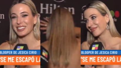 Jésica Cirio avergonzada y divertida por el accidente de vestuario en los Martín Fierro 2022
