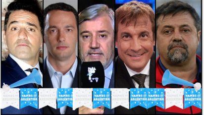 Polémica en el bar mundialista: Iúdica, Fernando Carlos, Alejandro Fabrri, Paulo Vilouta y Caruso Lombardi, a la mesa