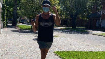 Sergio Lapegüe mostró como ejercita sus pulmones durante su recuperación