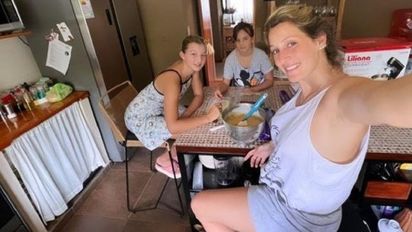 Mica Viciconte y su tarde de cocina con las hijas de Fabián Cubero