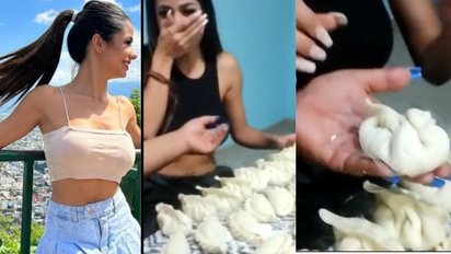 El video de Daniela Celis en su intento fallido al preparar empanadas