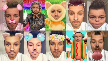 Las mil caras de Tinelli: el conductor multiplica su imagen en Instagram; sus selfies con filtros