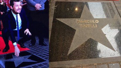 Marcelo Tinelli tiene su estrella en la calle Corrientes, al lado de los grandes del espectáculo