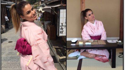 Marina Calabró como una auténtica geisha: se puso un kimono por las calles de Tokio