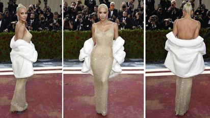 Revelan la verdad: Kim Kardashian no cupo en el vestido de Marilyn Monroe