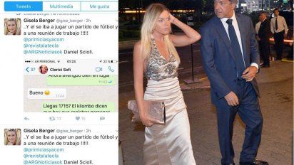 La novia de Scioli mostró chats de él con una modelo, pero algo no cierra