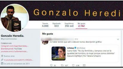 Gonzalo Heredia contra Juana Viale: le puso un like a un usuario de twitter que le dijo 