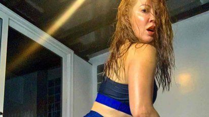 FOTOS: Miriam Lanzoni bañada en sudor muestra su tanga