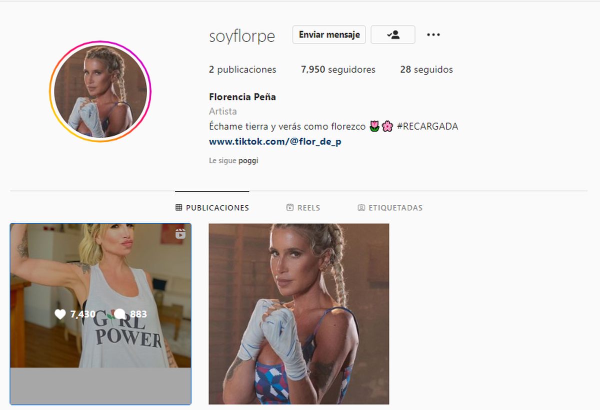 El nuevo feed de Instagram de&nbsp;Florencia Pe&ntilde;a.