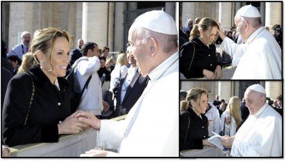 el emocionante encuentro de natalia denegri con el papa francisco en roma