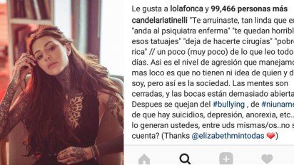 Candelaria Tinelli y un alegato contra el ciber bullying: 