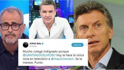 Rial salió a defender a Del Moro frente a periodistas que lo critican por la nota a Macri