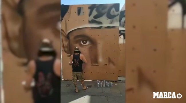 ¡Un arte! Rafa Nadal quedó inmortalizado en un grafiti en Barcelona