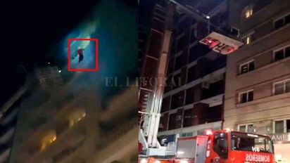 Rescataron a futbolista del fuego en un hotel de Puerto Madero