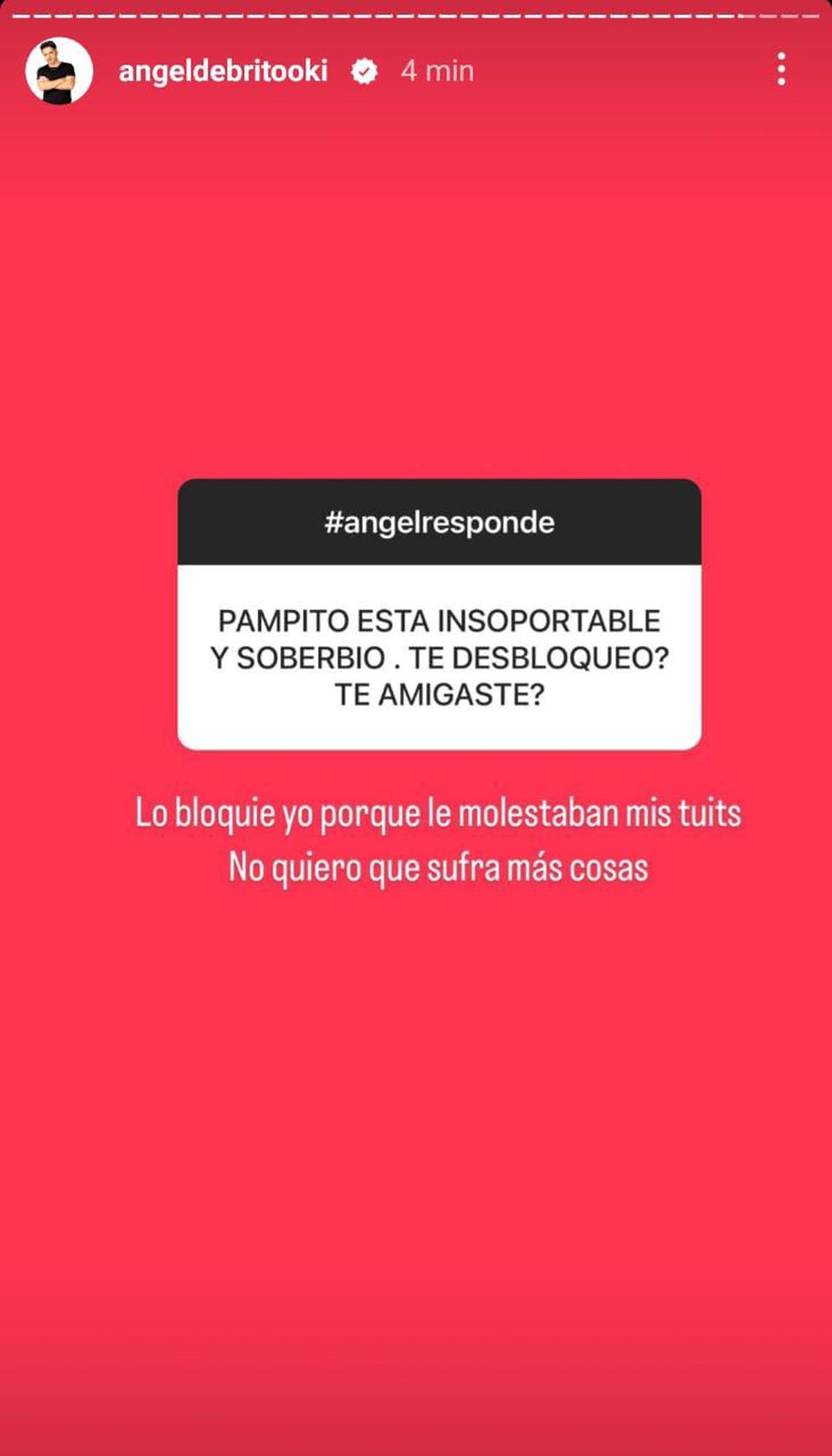 Ángel de Brito reveló por qué bloqueó a Pampito de sus redes