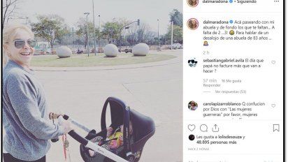 En el día del allanamiento Dalma Maradona posteó una foto de Claudia Villafañe con un fuerte mensaje