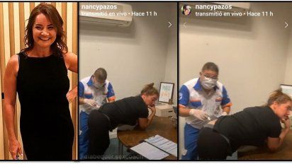 Nancy Pazos sufre de ciático, se inyecta en la radio y lo muestra en las redes